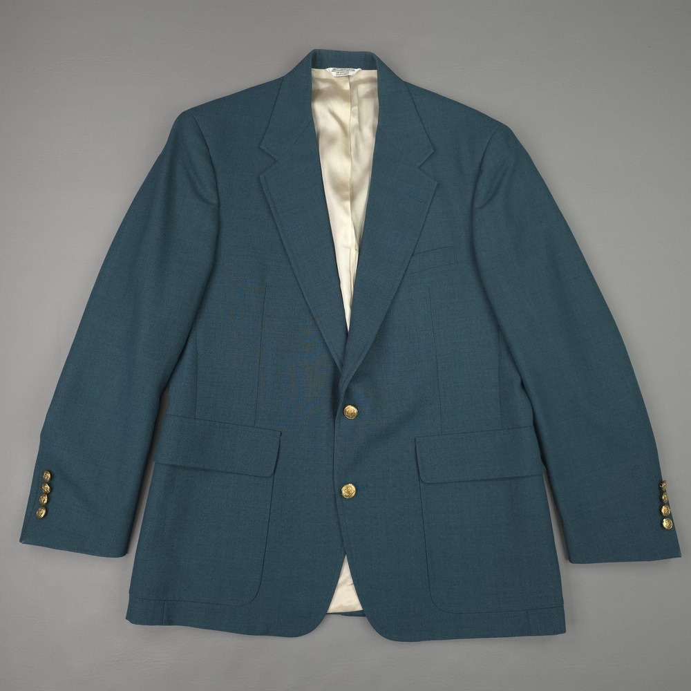Vintage GANT Blazer Mens 42L Green Gold Button Preppy Sport Coat Jacket USA